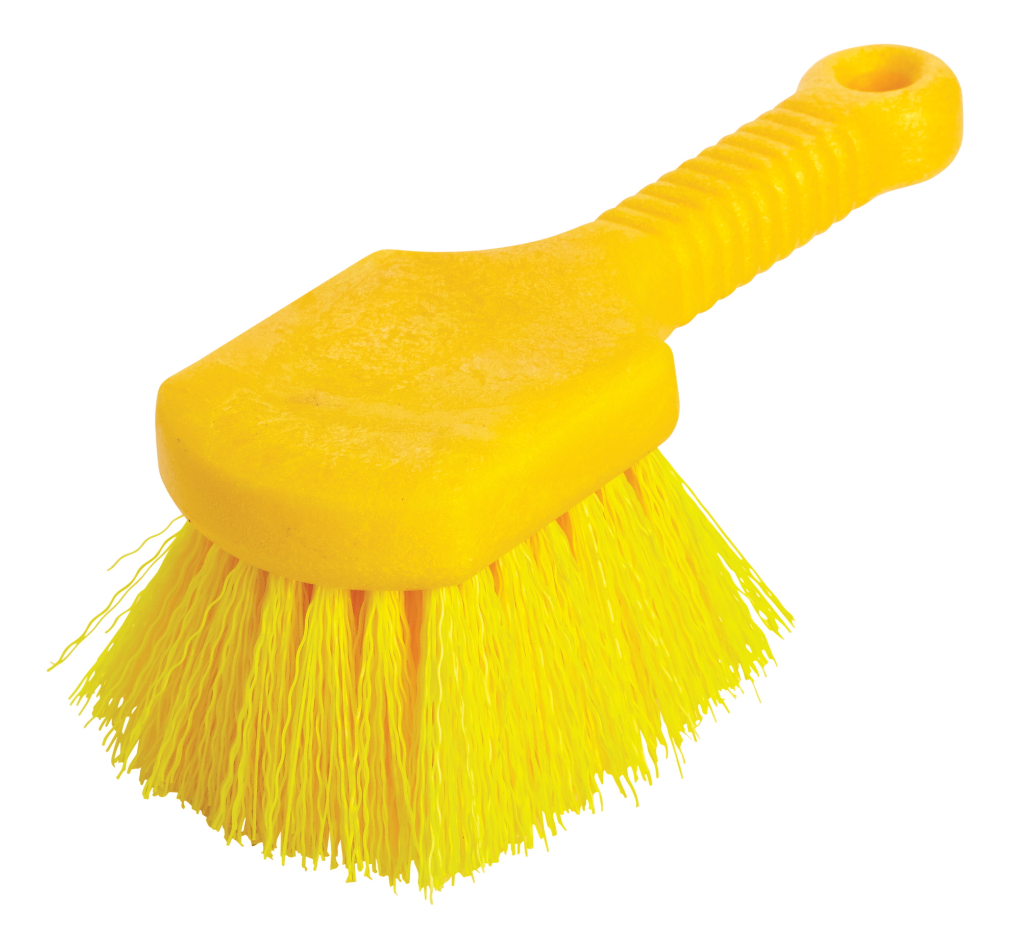 这款塑料刷采用黄色聚丙烯纤维刷毛，并配以黄色塑料结构泡沫制成的刷块与手柄。刷块坚固，抗开裂变形，并能抑制细菌滋生。这款产品适用于干湿环境下的常规清洁与刷洗。