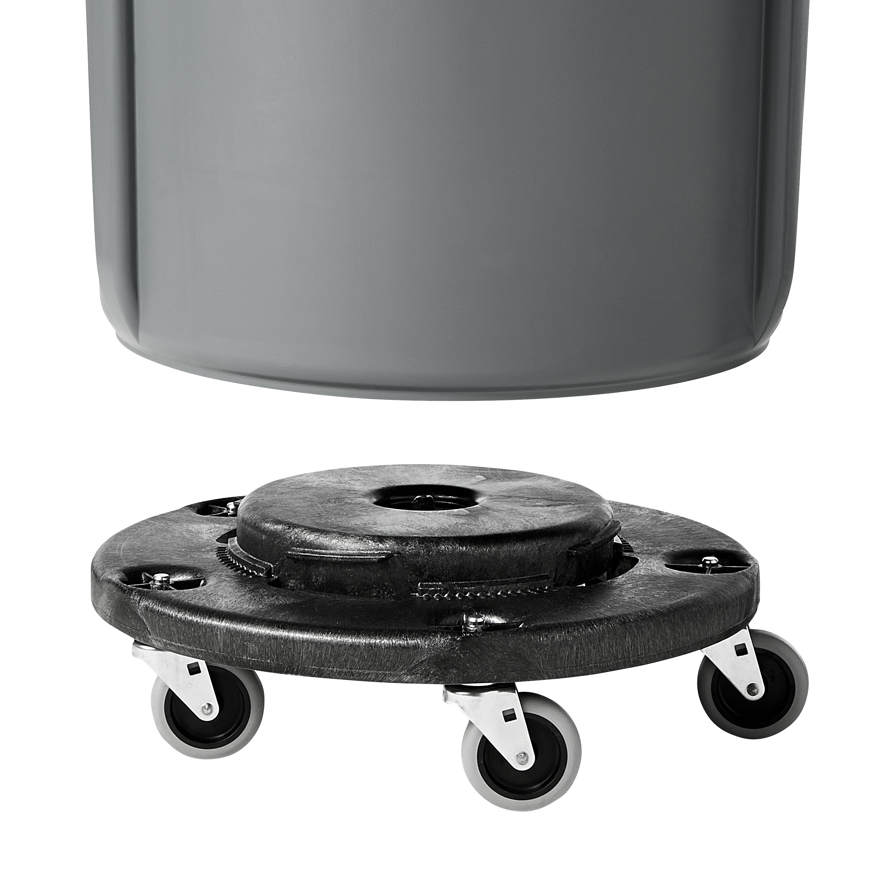 BRUTE™小车可平稳高效地轻松快速运输76L、121L、167L、208L BRUTE™储物桶。