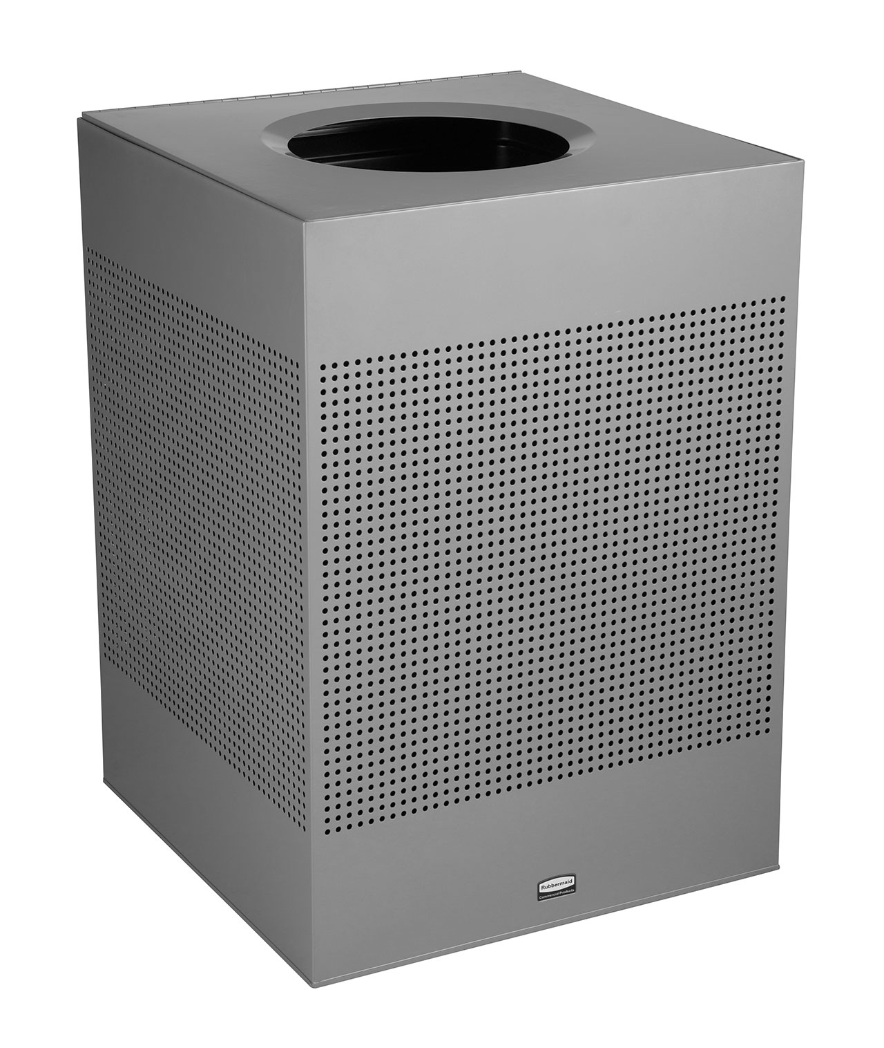 斯丽·影系列金属银方形敞口式垃圾桶，151L，金属幻银