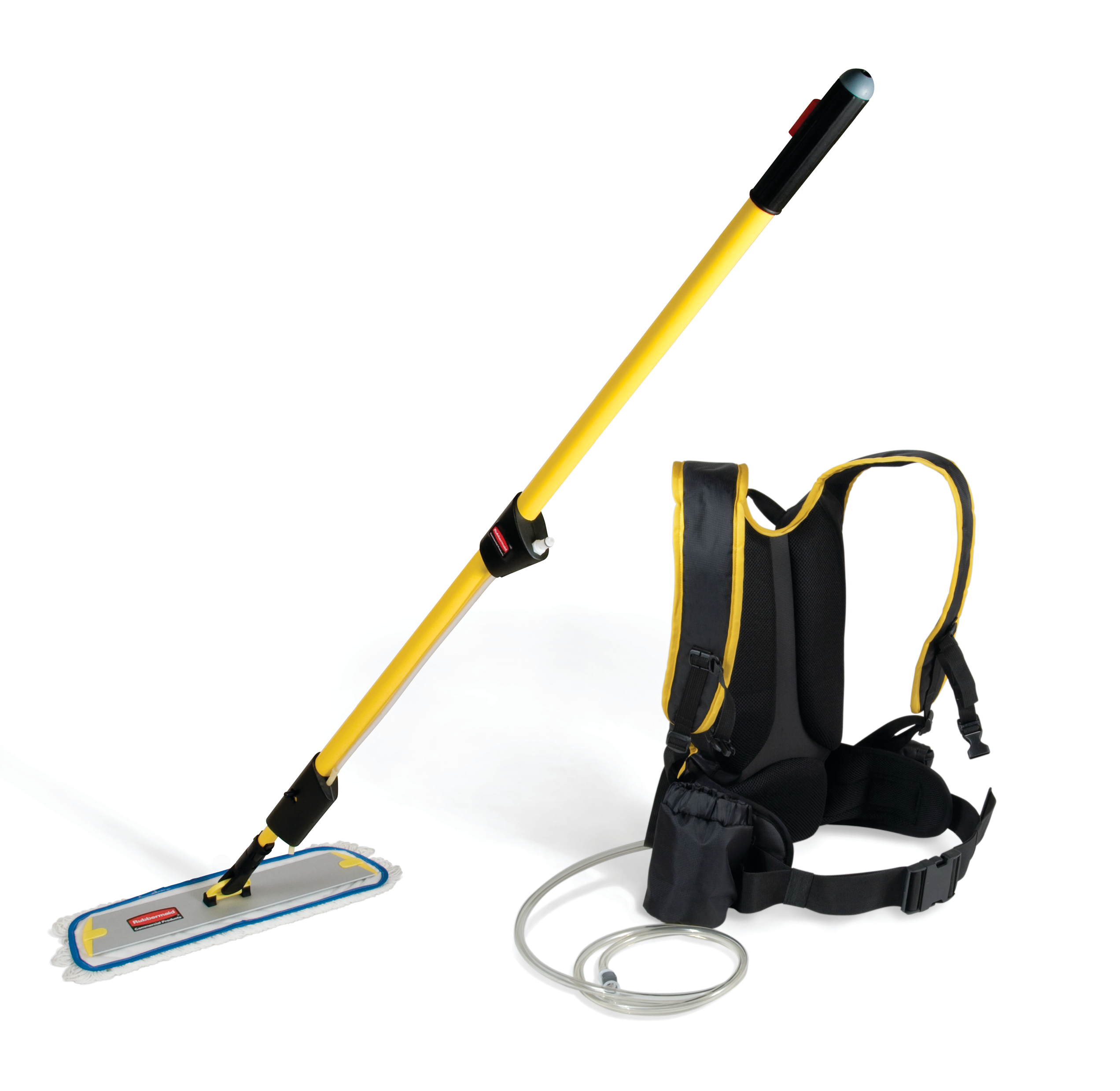 FLOW™地板打蜡系统轻巧便携，有助于降低人工成本，提升工作效率和操作舒适度。大容量背包与手柄系统，可按需调节蜡水用量，提高打蜡工作效率。